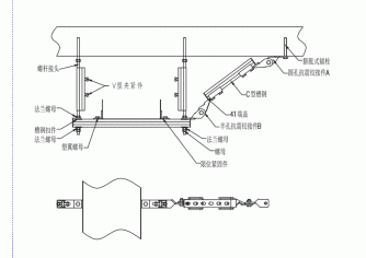 电缆桥架deep色客侧向大样图